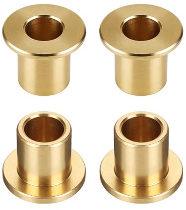 sourcing map 4Pcs Flange Sleeve Bearings, 10mm Bore x 14mm OD x 15mm Length, Self-Lubricating Sintered Bronze Bushings