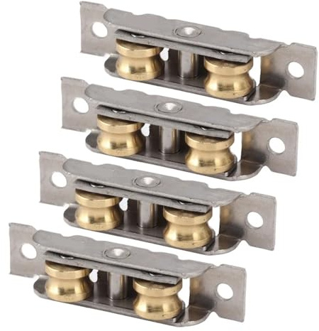 Rodillos dobles for puerta corredera, rodillos tándem, rueda cóncava de acero inoxidable, 6 uds para Puerta Corrediza