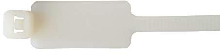 netproshop 100 x Kabelmarkierer Kabelbinder 4,8x200mm mit Beschriftungsfeld unter d Kopf natur