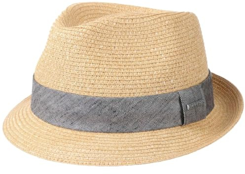 Stetson Reidton Trilby Strohhut Toyo meliert Garniturband Damen und Herren Frühling Sommer