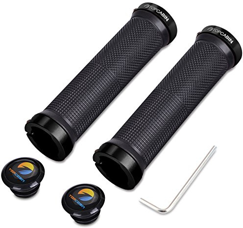 TOPCABIN Fahrrad Lenker Griffe 1 Paar,Zwei Enden Aluminium Lock,Ergonomische Struktur Fahrrad Griffe,Rad MTB MXB Radsport Lenker Griffe
