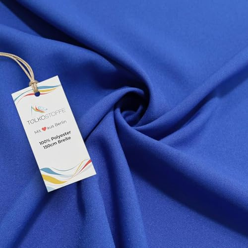 TOLKO 1m Modestoff | Dekostoff universal Stoffe zum Nähen Meterware Dekorieren | Blickdicht, knitterarm | 150cm breit Bekleidungsstoffe Dekostoffe Vorhangstoffe Basteln Patchwork (Royal Blau)