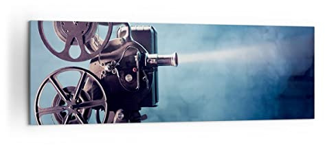 ARTTOR Bilder auf Leinwand 160x50cm Wandbild Sonstige Kultur - 2671 | Film Projektor Erinnerung Panorama Groß XXL Wanddekoration Wohnzimmer Schlafzimmer Wanddeko Wand Kunstdruck Wandkunst ARTTOR