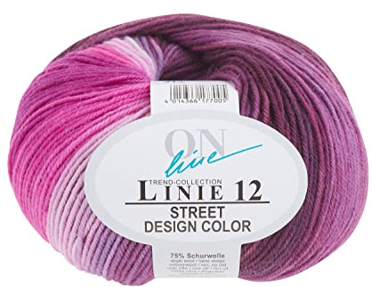 ONline Wolle Street Design Color Linie 12 50g 210m Lauflänge 75% Schurwolle 25% Polyamid Farbe 113