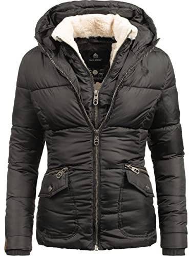 Navahoo Damen Winterjacke Steppjacke Megan Schwarz Gr. M