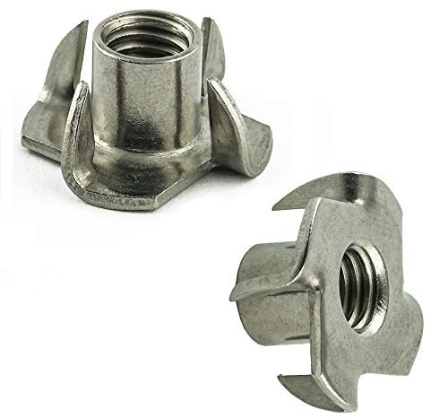 Lot de 5 écrous à frapper AGBERG M10 avec filetage pour bois - Acier inoxydable VA A2 V2A - Écrous à percussion inoxydables