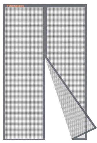 Risareyi Zanzariera Magnetica per Porte in Vetroresina 120x240cm, Grigio | Rete Super Resistente, Tenda Zanzariera Porta Finestra Anti Zanzare, per Balcone Soggiorno Camera da Letto, Facile da Montare