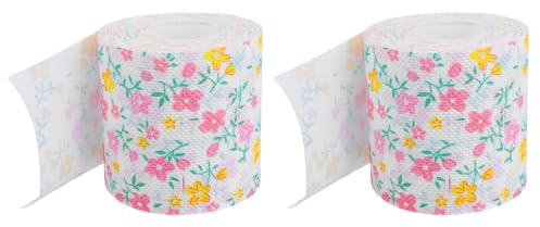 NUOBESTY 2 Brötchen Neuartiger Toilettenpapier Lustiges Blumen- Toilettenpapier Rollen Farbig Bedruckt