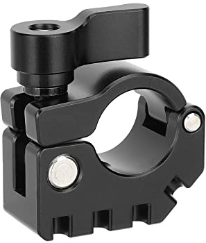 CAMVATE 19 mm Rod Clamp mit 1/4 & 3/8 Anti-Twist Mount (schwarzer Verriegelungshebel) - 3269