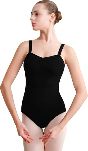 Mulnall ärmelloses Prinzessin Ballett-Trikot für Damen | breite stützende Träger, geraffter Herzausschnitt, volles Futter, weiches elastisches Gewebe