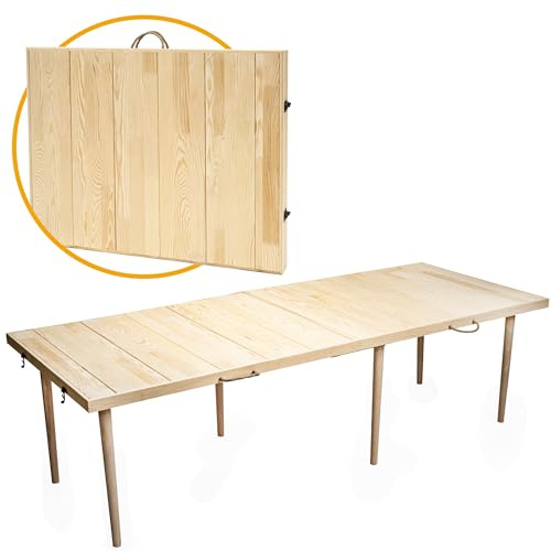 Industrial Living klappbarer Campingtisch - Klapptisch - Bohemian Picknicktisch - Klapptisch – 70X180X50CM – 6 bis 8 Personen – Kiefernholz (Naturel)