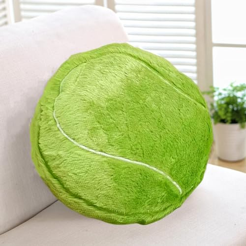 XIYUAN 14inch Tennis Sports Pillow Soft Stuffed Throw Pillow Toys Fluffy Durable Football Plush Toys Gift - for Kids Boy Girls Children Room Decor Sofa Cushion (Tennis)