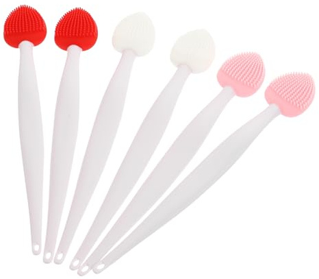 6 Stück Silikon Gesichtsbürsten für Nasenreinigung und Lippenpflege | Ergonomische Form, Handlich und Tragbar, Reinigungsset für Beauty Anwendung