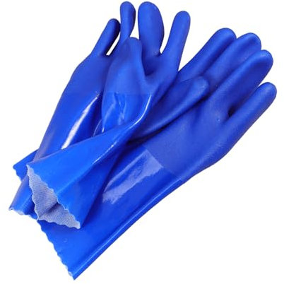 BUGUUYO Arbeitshandschuhe Für Herren Rutschfeste Und Wasserdichte Schutzhandschuhe Aus Robustem Pvc-material Für Vielseitige Arbeitsanwendungen Umfassender Händeschutz