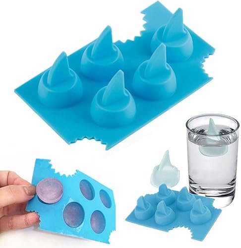 Blue Silicone Ice Cube Trays For Freezer Shark Fin Shape Ice Cube Tray,Novelty Silicone Diy Mould Shark Fin Chocolate Jello Mould Mold Ice Cube Tray Specialty Tools and Gadgets