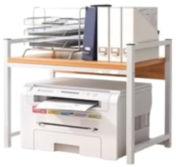 Drucker Regal Druckergestell Druckerständer Druckertisch 2-stufiger Druckerständer Büro-Desktop-Druckertisch Druckergestell aus Kunstfaserplatte Stahlrahmen Druckergestell Lagergestell für Zuhause Dr