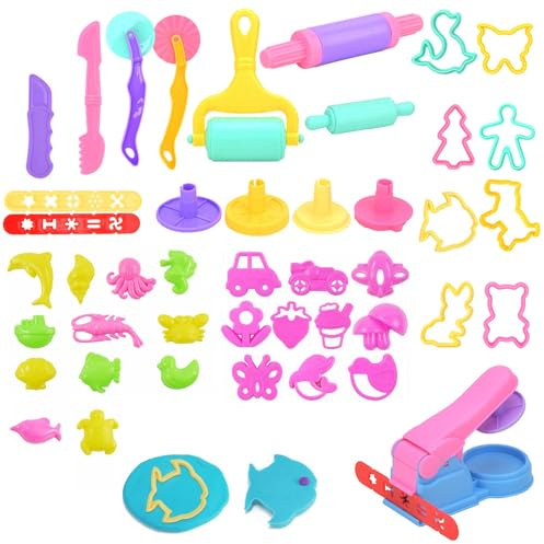 CLDURHGE DIY Modellierwerkzeug Set 44-teilig Bunte Kunststoff Werkzeuge für Kreatives Formen Modellieren und Design Anwendungen für Erwachsene Vielseitiges Zubehör Set