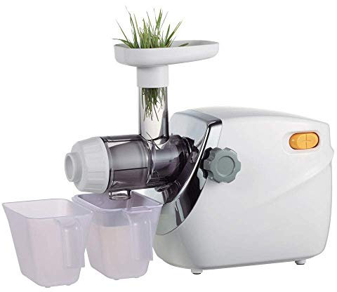 CAFIEDR Juicer machines,Horizontal Single Auger Slow Masticating Juicer Extremely Quiet Juice Extractor for High Nutrient Fruit and Vegetable Juice with Free