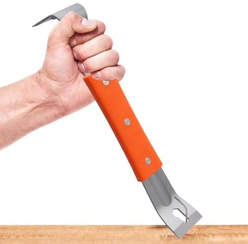 Piede di porco - Piede di porco, scalpello, barra piatta con impugnatura in gomma | Minni Strumento per la rimozione del battiscopa multifunzionale con resistente per piede di porco in ac