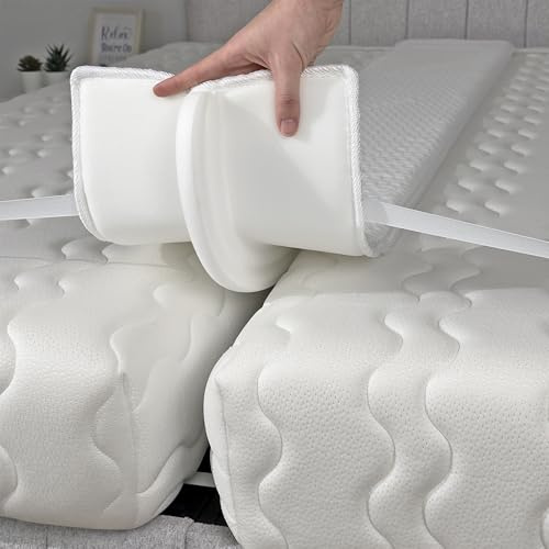 EPHEDORA 12 Extra Wide Bed Bridge Twin to King Converter Kit - Split King Gap Filler for Adjustable Bed - Mattress Connector & Gap Filler for Bed - 25D Memory Foam - Patent Pending Design