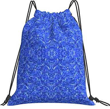 Turnbeutel Mit Kordelzug Delft Blau Blätter Sportbeutel Bedruckt Beutel Outdoor Sportarten Rucksack Mit Kordelzug Für Strand, Jungen, Outdoor, 36X42Cm