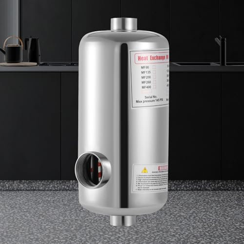DSYOGX Schwimmbadwärmetauscher, 28kW Pool-Wärmetauscher aus 304 Edelstahl Schwimmbad Wärmetauscher Pool-Heizung 150L/40gal/min Pool Wasserdurchfluss