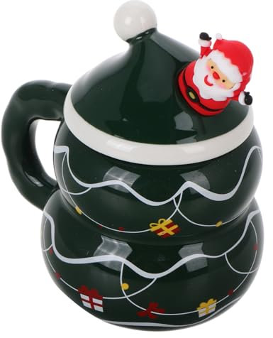 MAGICLULU Schneemann-winter-keramikbecher Mit Löffel Und Deckel Weihnachtskaffeetasse Weihnachtsmilchbecher Für Kaffee Tee Heiße Schokolade Schneemann-weihnachtsteetasse Schneetasse-kaffeeta