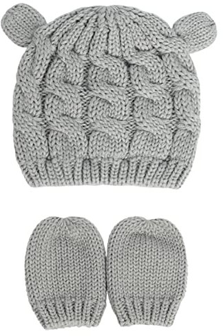 SAFIGLE Mützenset Für Neugeborene – Warme Strickmütze Und Handschuhe Innenseite Aus Weicher Baumwolle Bequem Für Frühchen Und Neugeborene Perfektes Für Jungen Und Mädchen