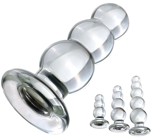 SHILISHAONV Butt Plug in Vetro Liscio Per Donne Dildo Plug Lunghezza 10/14/18Cm Dildo Con Supporto Per Plug Anale Perline Anali Dilatatore Anale Giocattoli Sessuali Per Principianti,Clear,L
