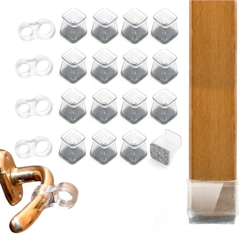 DARBIR GIMA Set 2-in-1 Gommini per Sedie Rotondi in Silicone Trasparente e Paracolpi Porte e Maniglie – Antirumore e Antigraffio, Proteggi Pavimenti, Muri e Mobili, 20 Pezzi
