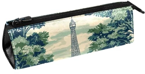 VAPOKF Trousse à crayons avec motif arbre Eiffel Tour Eiffel Pochette à crayons Trousse à cosmétiques Sac compact à fermeture éclair