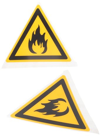 Holibanna 2 Stück Warnaufkleber für Brennbare Stoffe mit Pet Material Selbstklebend und Einfache Installation Geeignet für Parks und Outdoor Bereiche als Feuerwarnzeichen