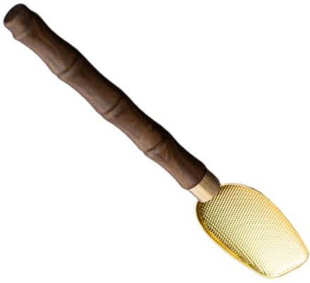 Sharplace Cuillère à thé Matcha faite à la main, cérémonie du Matcha, artisanat, Chashaku japonais, cuillère à thé chinoise pour la maison, le café, la cuisine, or