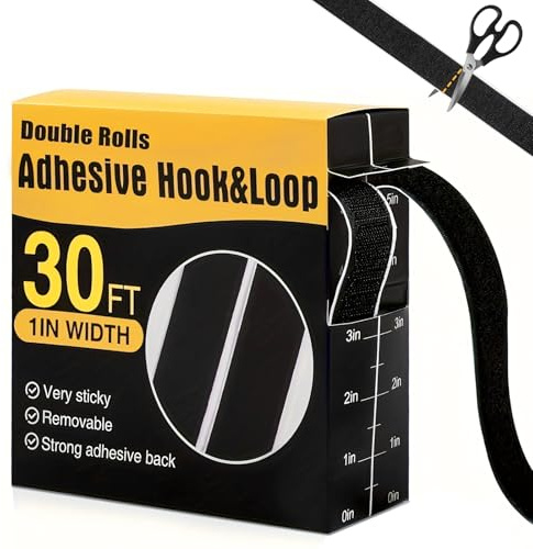 Carehabi Cinta Doble Cara Extrafuerte 25mm X 9m, Belcro Adhesivo Doble Cara Fuerte para Bricolaje, Costura, FijacióN De Mosquiteras, Alfombras, Cojines y Alfombrillas para AutomóViles