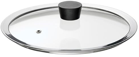 Universal Glass Pan Lid, Tempered Heat-Resistant Glass Cover with Steam Vent for Frying Pans, Pots & Saucepans (25 CM)