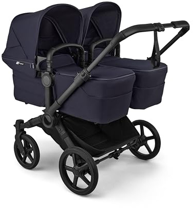 Bugaboo Donkey 5 Twin Zwillings-Kinderwagen, verbessertes Side by Side Design, wendbarer Sitz, Ein-Hand-Lenkung und extra viel Stauraum, Deep Indigo