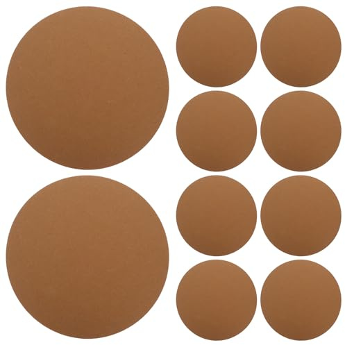 KICHOUSE Lot de 10 Dessous de Pot Ronds en Feutre - sous-Verres absorbants pour Plantes d'intérieur - Antidérapants et réutilisables - Couleur Marron - Idéal pour la Maison, Le Jardin et la