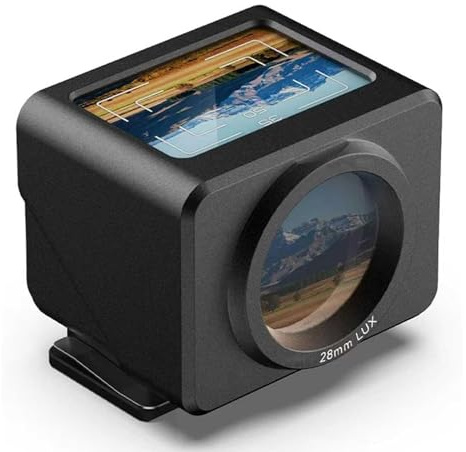 External Optical Viewfinder with Detachable Anti-Glare Hood & Adjustable Hot/Cold Shoe Interface for Precise Framing on Digital & Film Cameras