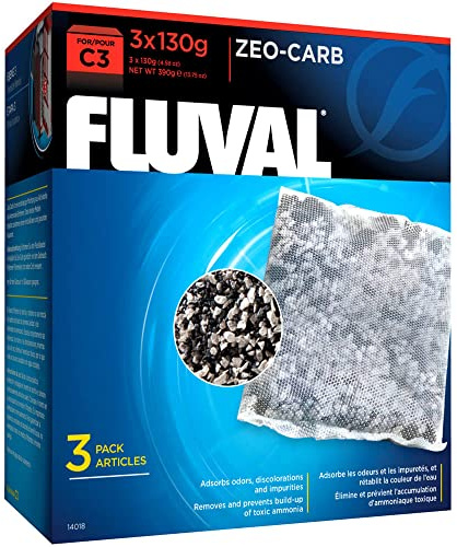 Fluval C3 Zeo Carb für mechanische Filtration, 390g, 3er Pack