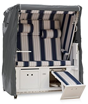 Casa Mina Abdeckhaube Gartenmöbel | Schutzhülle für Strandkorb | Abdeckung Strandkorb mit Reißverschluss 125x90x158cm (Robusta 240324)