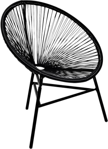 vidaXL Stuhl Lounge Sessel Gartenstuhl Esszimmerstuhl Korbsessel Gartensessel Gartenmöbel Lounge Balkonstuhl Rattanstuhl Poly Rattan Schwarz