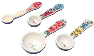 Pioneer Woman Vintage Floral Ceramic Measuring Spoons