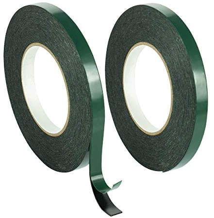 POPPSTAR 2x Ruban adhésif double face en mousse, ruban de montage (10m x 12mm x 1mm), noir