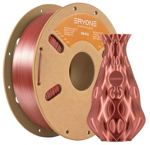 ERYONE Silk PLA Filament 1.75 mm, 3D-Drucker Filament PLA, 0,03 mm, 1 kg/Spule, Silk Rotes Kupferl
