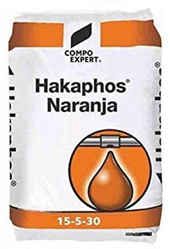 Todo Cultivo Hakaphos Naranja abono para riego.25 Kilos.para el engorde y maduración del Fruto Altas demandas de Potasio como frutales, hortícolas, cítricos, etc. 24-48 H. por TODOCULTIVO