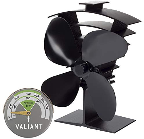 Valiant Premium IV stove fans and magnetic thermometer Black