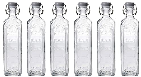 Kilner Clip Top Bottle 1 Liter Transparent (Pack of 6)