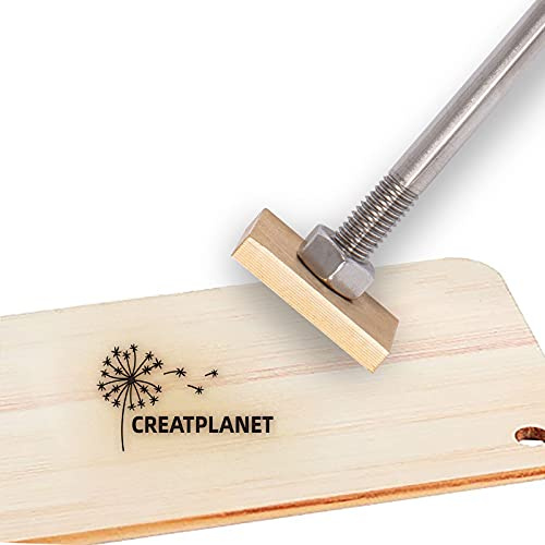 CREATPLANET Custom Wood Branding Iron 3cm/3cm Leder Branding Iron Stamp Custom Logo Heat BBQ Stamp Mit Messingkopf Und Holzgriff Zum Backen Holzbearbeitung Handgefertigtes Design - Löwenzahn