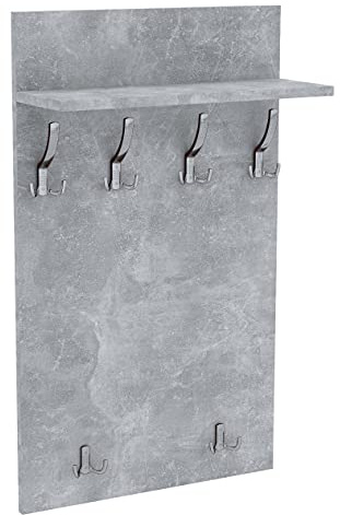 AKKE 90x60 | MAXI Garderobenpaneel Wandgarderobe Garderobe Wandpaneel Kleiderstange CHROM | BETON