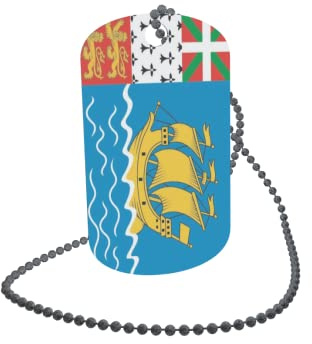 U24 Dog Tag Erkennungsmarke ID Tag an Kette Flagge St. Pierre & Miquelon Alu 30 x 50 mm